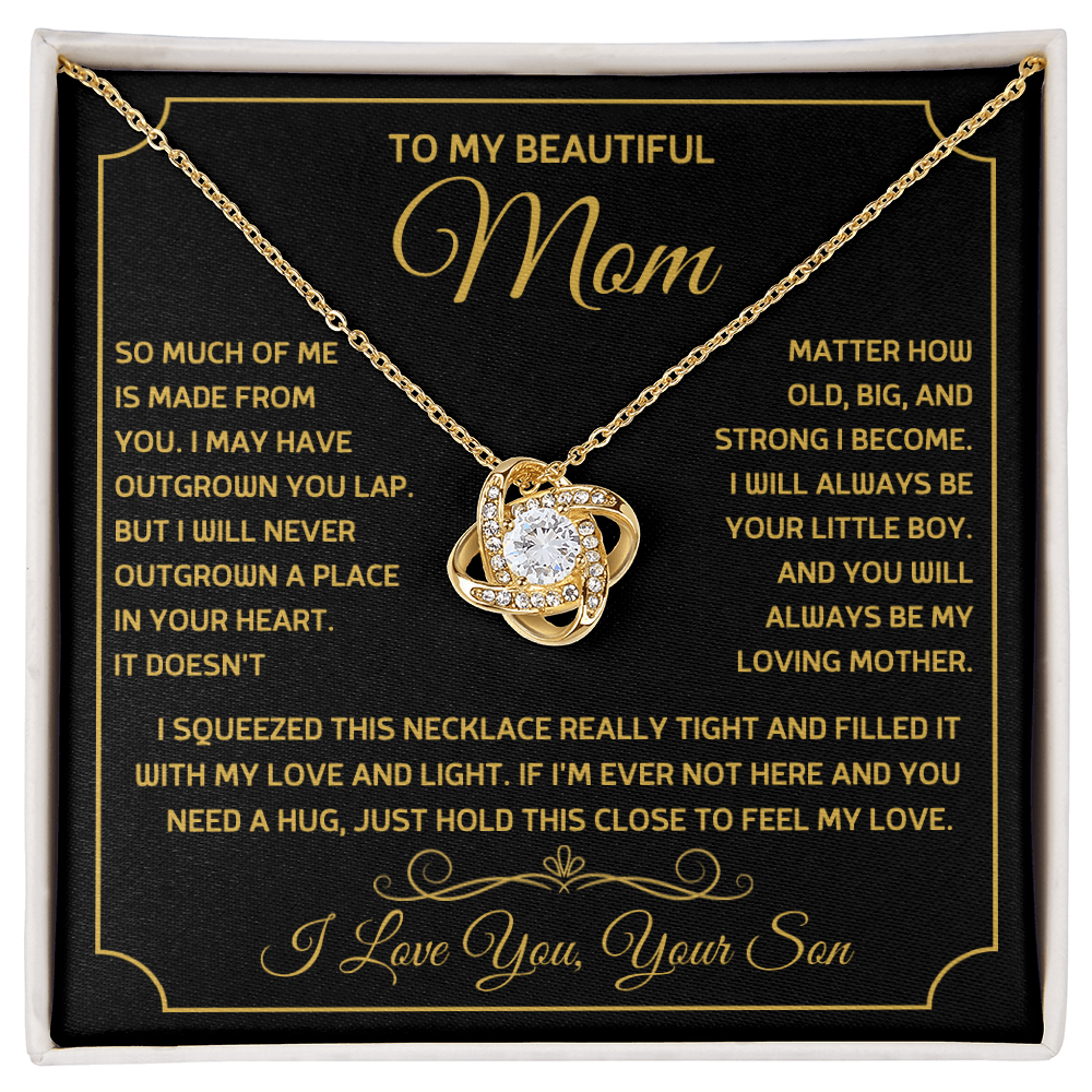 Love Knot Necklace for Mom from Son - Mother's Day Gift - To My Beautiful Mom