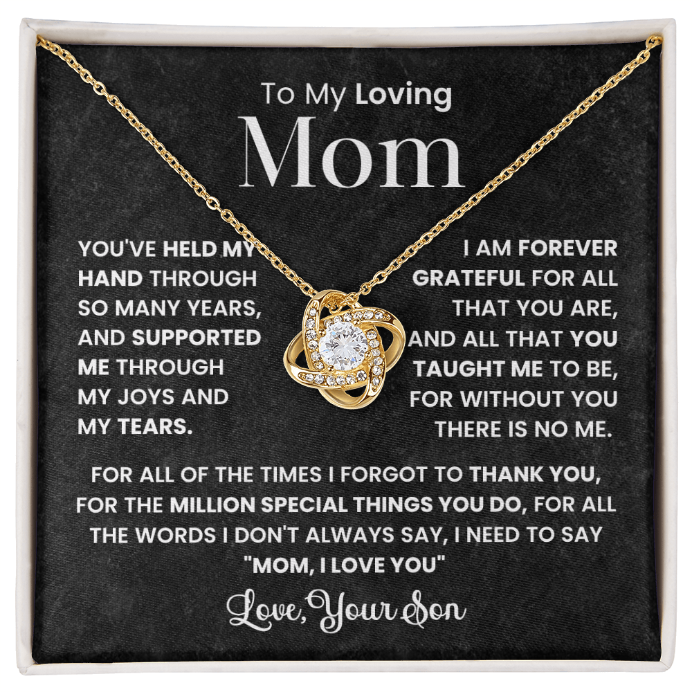 Love Knot Necklace for Mom from Son - Mother's Day Gift - To My Loving Mom