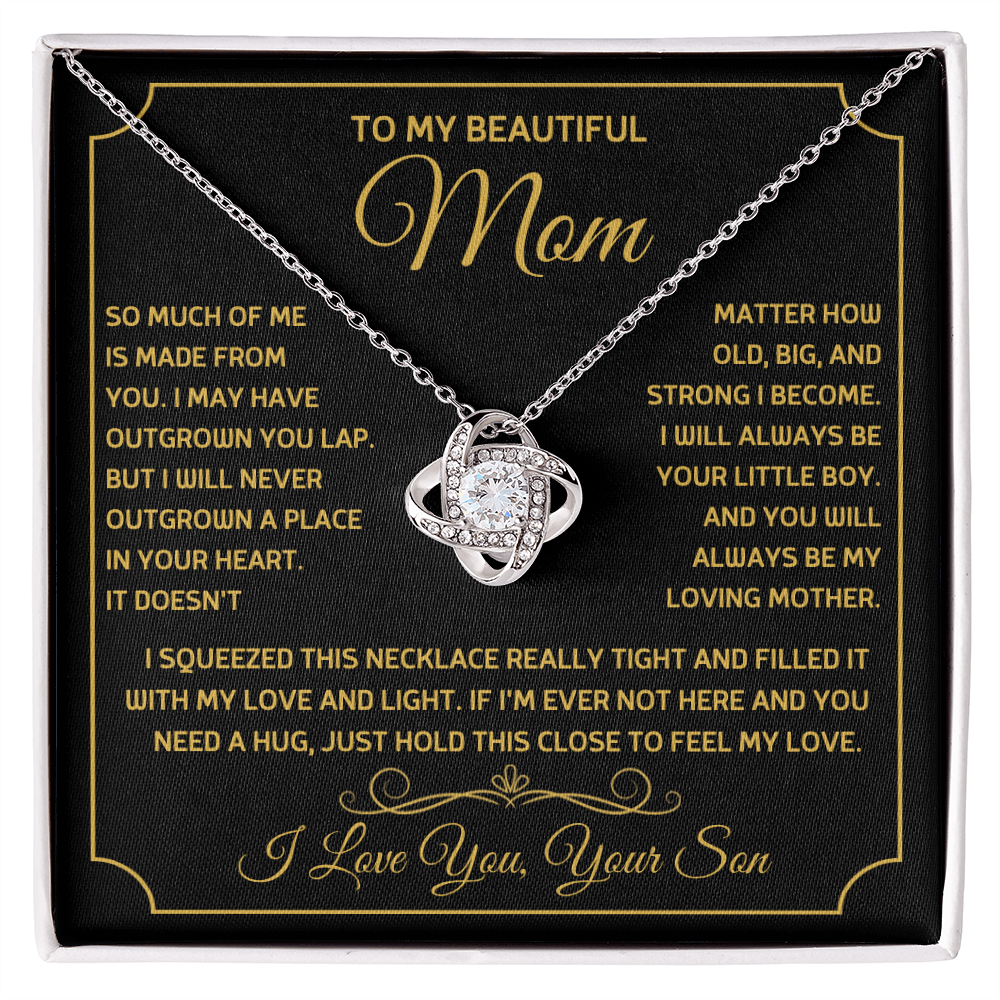 Love Knot Necklace for Mom from Son - Mother's Day Gift - To My Beautiful Mom