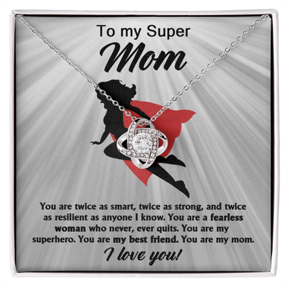 Love Knot Necklace – Empowering Gift for a Super Mom Who's Strong, Fearless and Full of Love - TreasuredTale