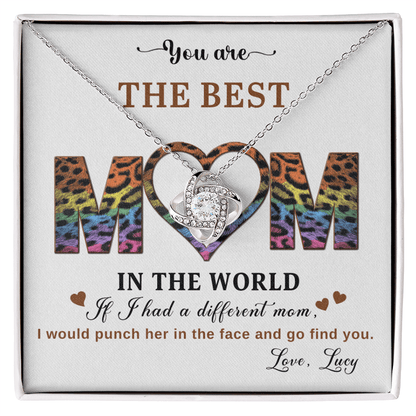 Love Knot Necklace – Personalized Funny Best Mom Gift from Daughter - TreasuredTale