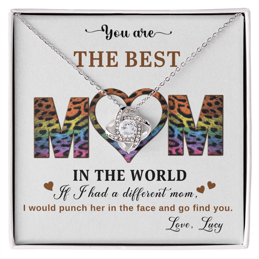 Love Knot Necklace – Personalized Funny Best Mom Gift from Daughter