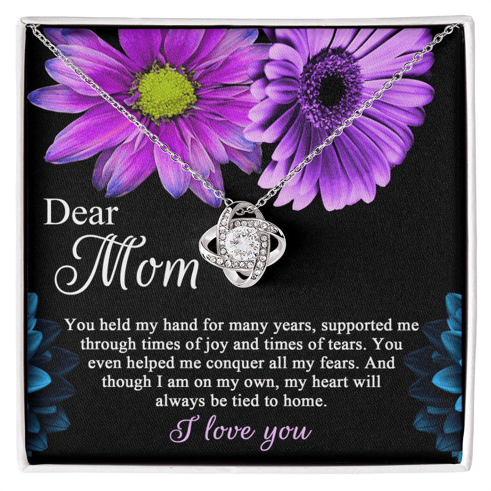 Love Knot Necklace – Gift for Mom from a Child Whose Heart Remains Connected to Home - TreasuredTale