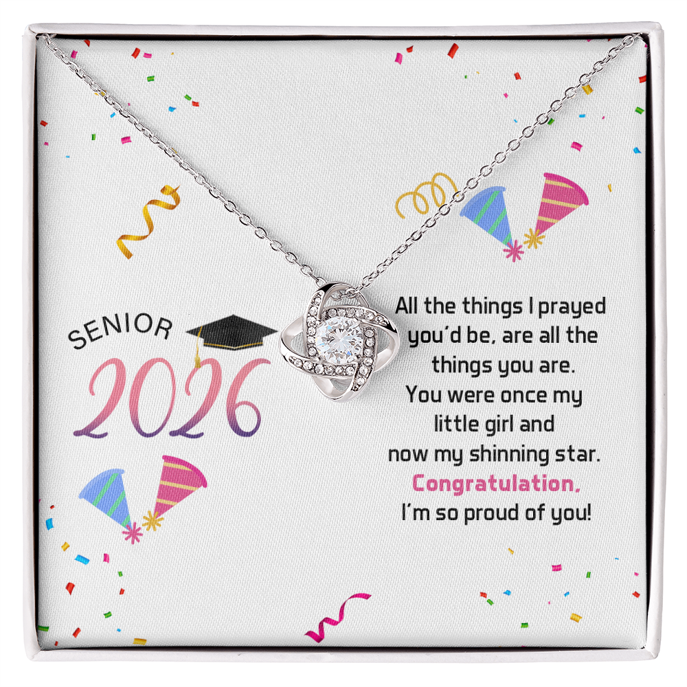 Love Knot Necklace - Senior Graduation, Gift for Daughter