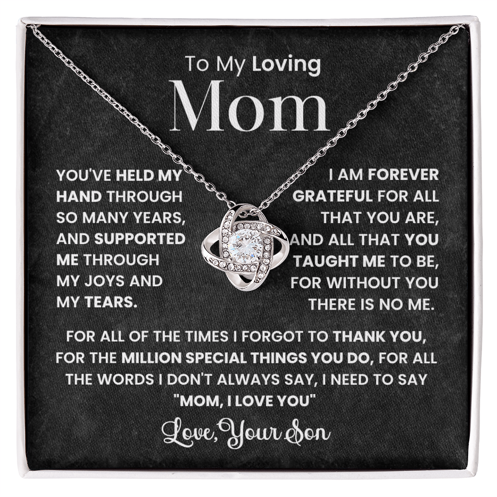 Love Knot Necklace for Mom from Son - Mother's Day Gift - To My Loving Mom