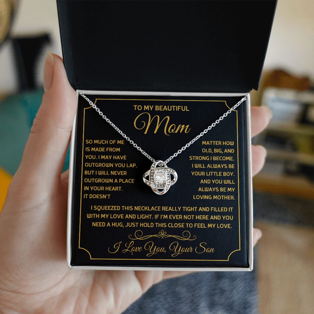 Love Knot Necklace for Mom from Son - Mother's Day Gift - To My Beautiful Mom