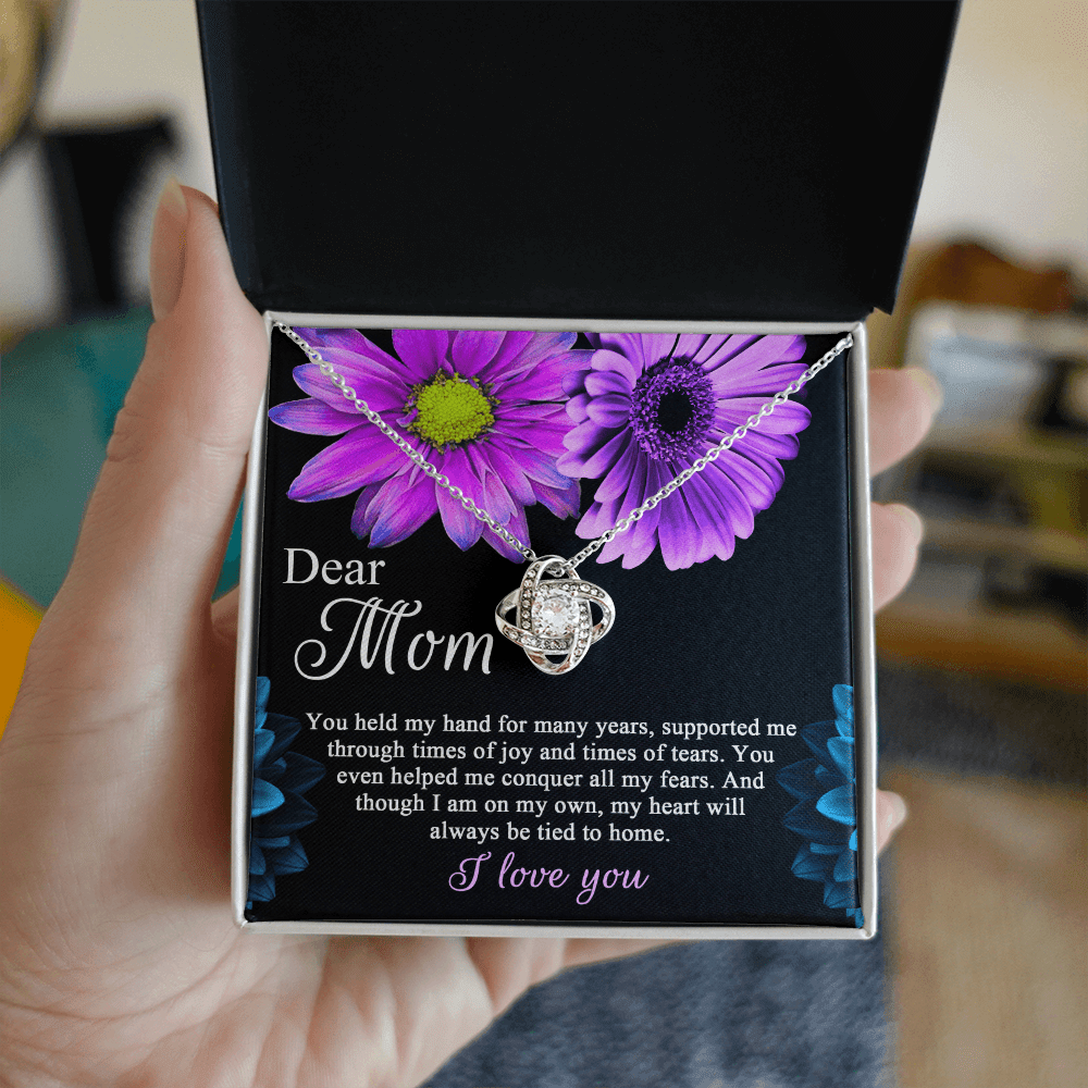 Love Knot Necklace – Gift for Mom from a Child Whose Heart Remains Connected to Home - TreasuredTale