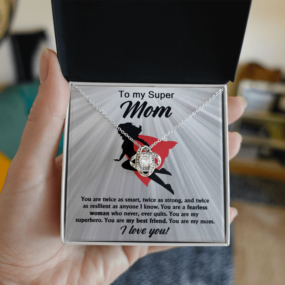 Love Knot Necklace – Empowering Gift for a Super Mom Who's Strong, Fearless and Full of Love - TreasuredTale