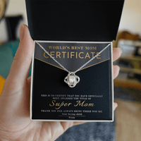 Love Knot Necklace – World's Best Mom Gift to Celebrate a Certified Super Mom - TreasuredTale