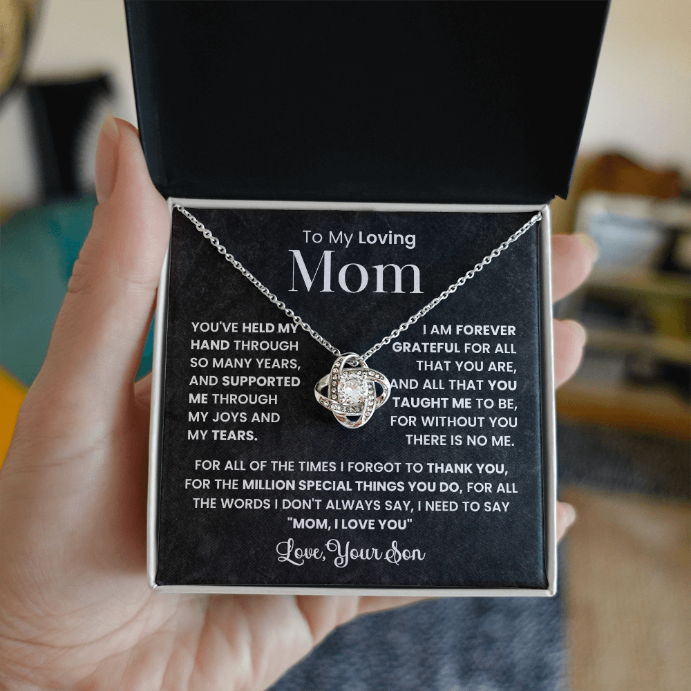 Love Knot Necklace for Mom from Son - Mother's Day Gift - To My Loving Mom