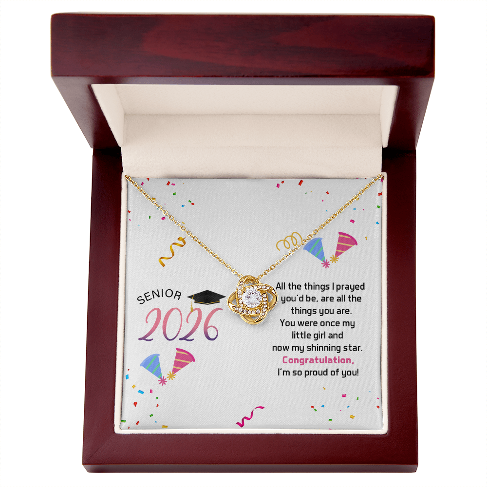 Love Knot Necklace - Senior Graduation, Gift for Daughter