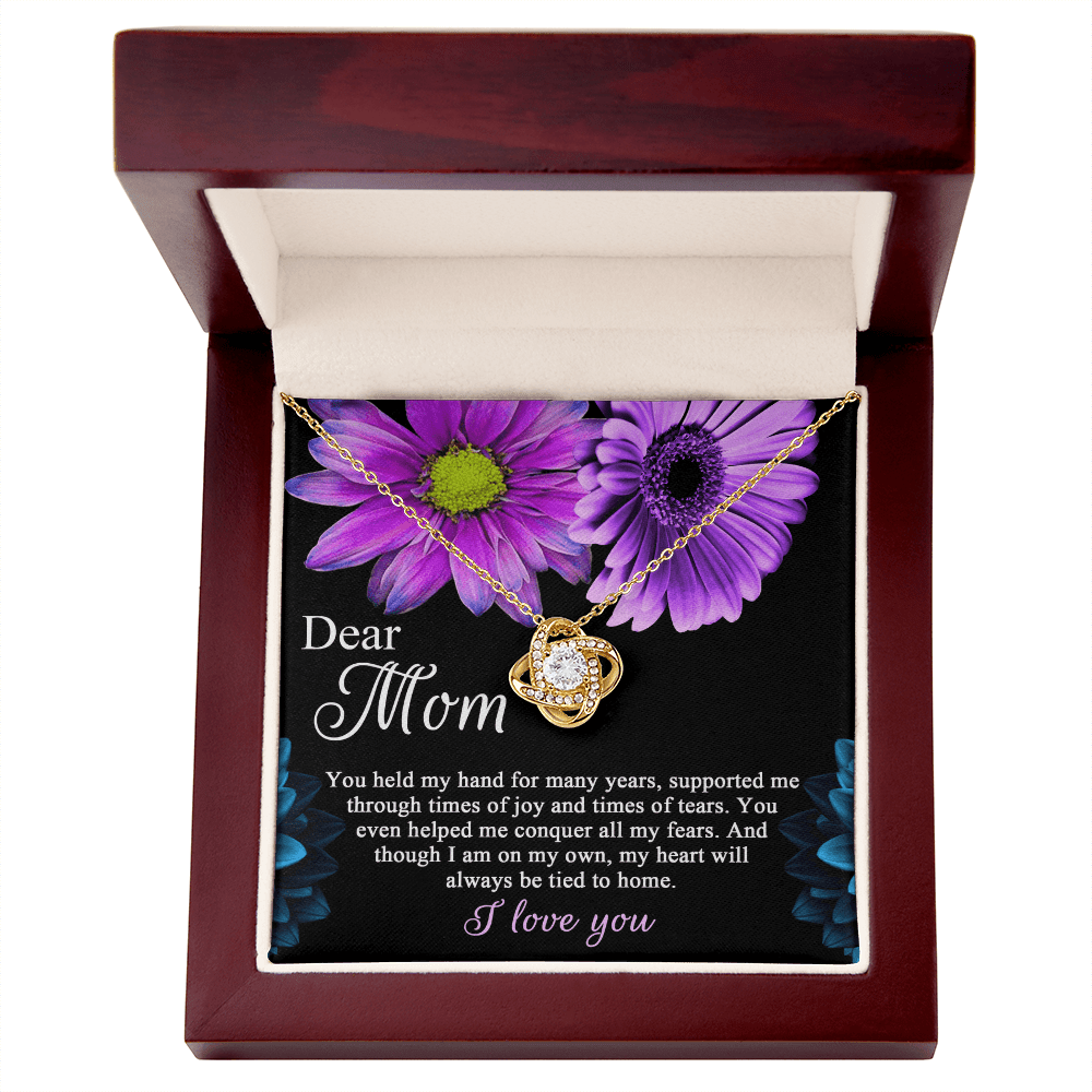Love Knot Necklace – Gift for Mom from a Child Whose Heart Remains Connected to Home - TreasuredTale