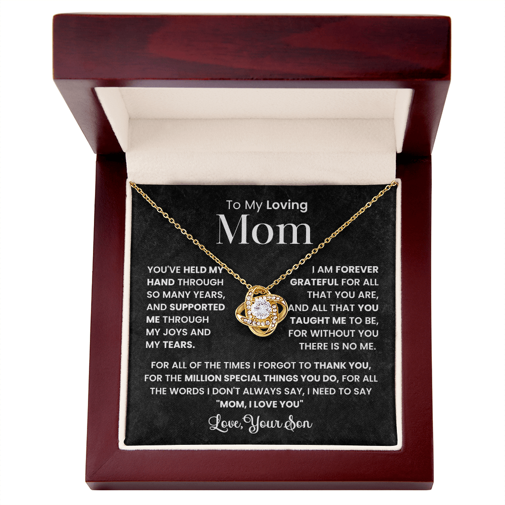 Love Knot Necklace for Mom from Son - Mother's Day Gift - To My Loving Mom
