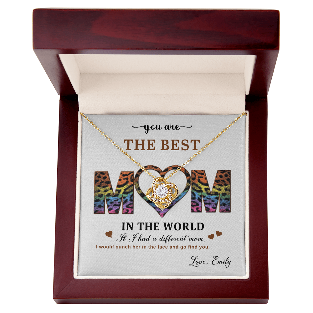 Personalized Love Knot Necklace for Mom from Daughter - Mother's Day Gift - Best Mom