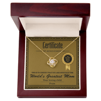 Love Knot Necklace – Gift for the Best Mom Ever with a Certificate of Love and Gratitude - TreasuredTale