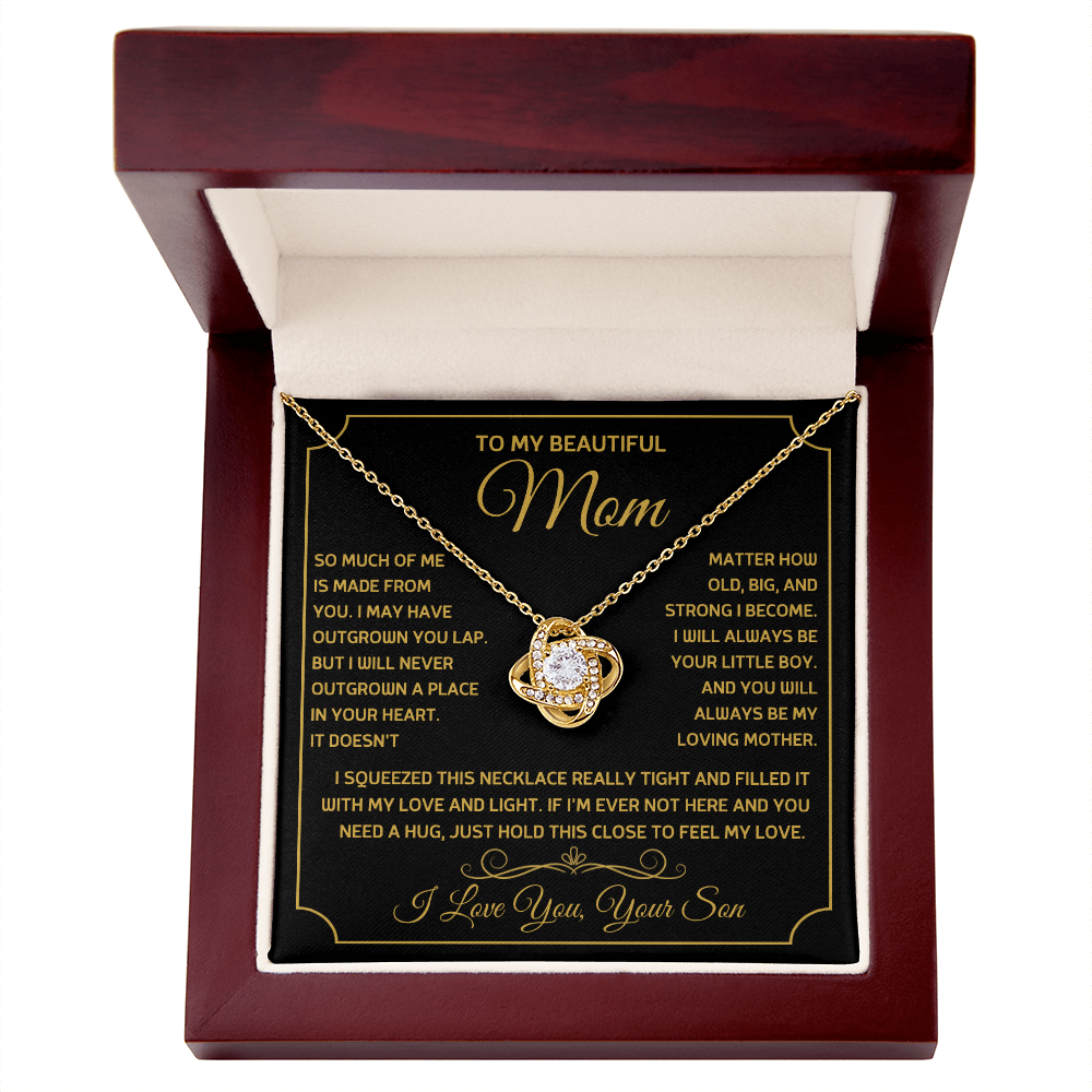 Love Knot Necklace for Mom from Son - Mother's Day Gift - To My Beautiful Mom
