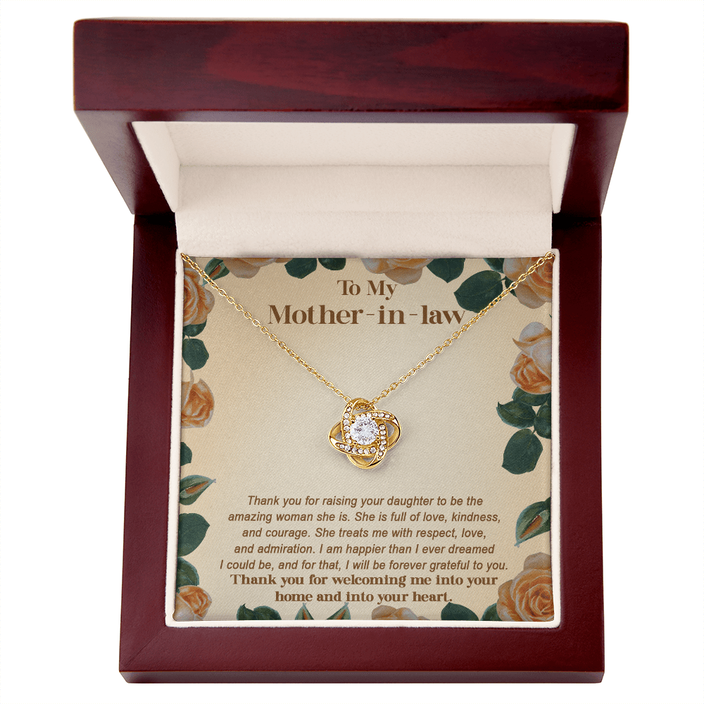 Love Knot Necklace – Thank You Gift for Mother - in - Law from Her Grateful Son - in - Law - TreasuredTale