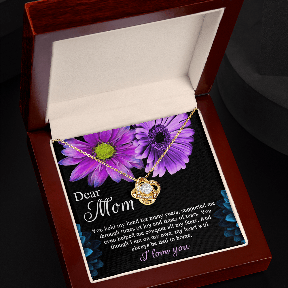 Love Knot Necklace – Gift for Mom from a Child Whose Heart Remains Connected to Home - TreasuredTale