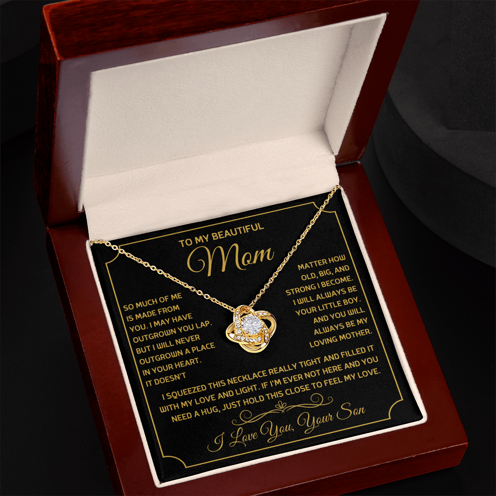 Love Knot Necklace for Mom from Son - Mother's Day Gift - To My Beautiful Mom