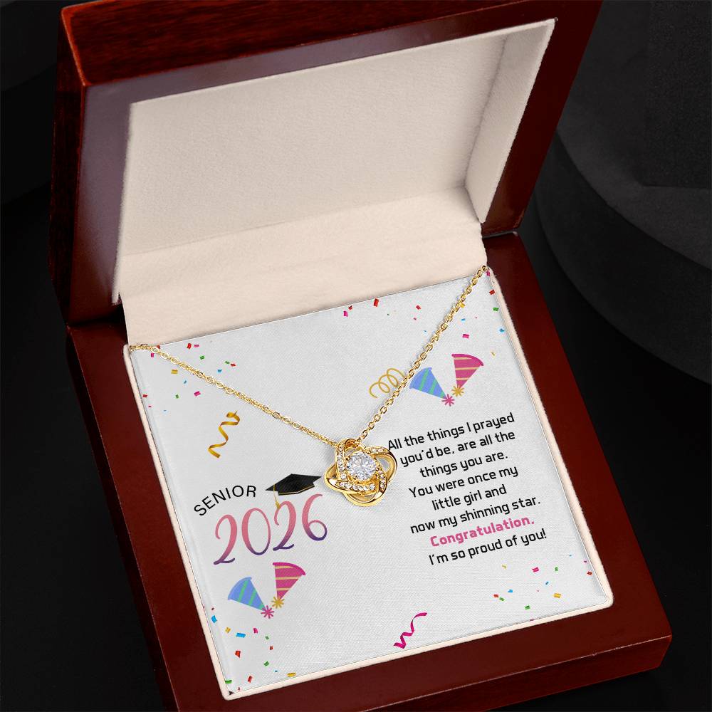 Love Knot Necklace - Senior Graduation, Gift for Daughter