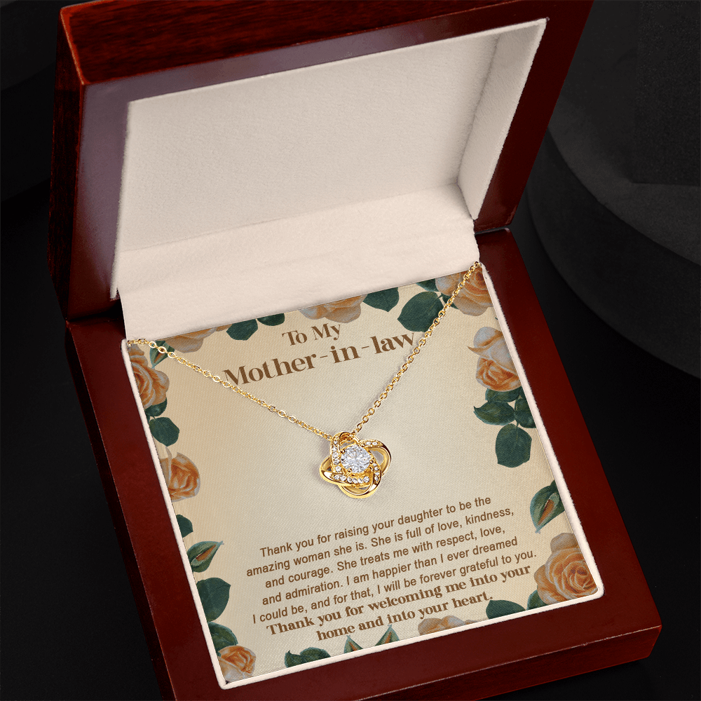 Love Knot Necklace – Thank You Gift for Mother - in - Law from Her Grateful Son - in - Law - TreasuredTale