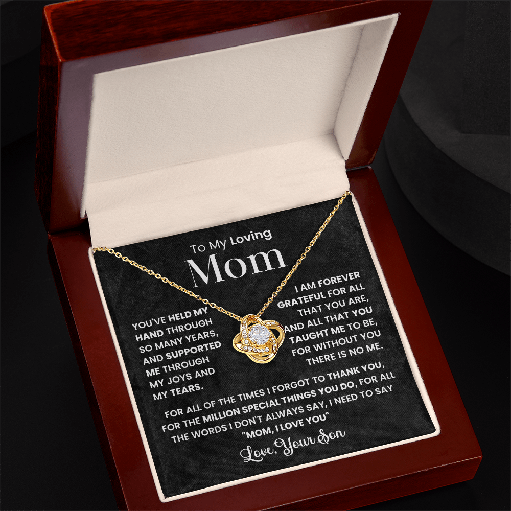Love Knot Necklace for Mom from Son - Mother's Day Gift - To My Loving Mom