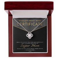 Love Knot Necklace – World's Best Mom Gift to Celebrate a Certified Super Mom - TreasuredTale