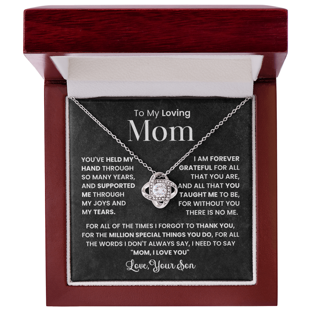 Love Knot Necklace for Mom from Son - Mother's Day Gift - To My Loving Mom