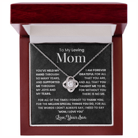Love Knot Necklace for Mom from Son - Mother's Day Gift - To My Loving Mom