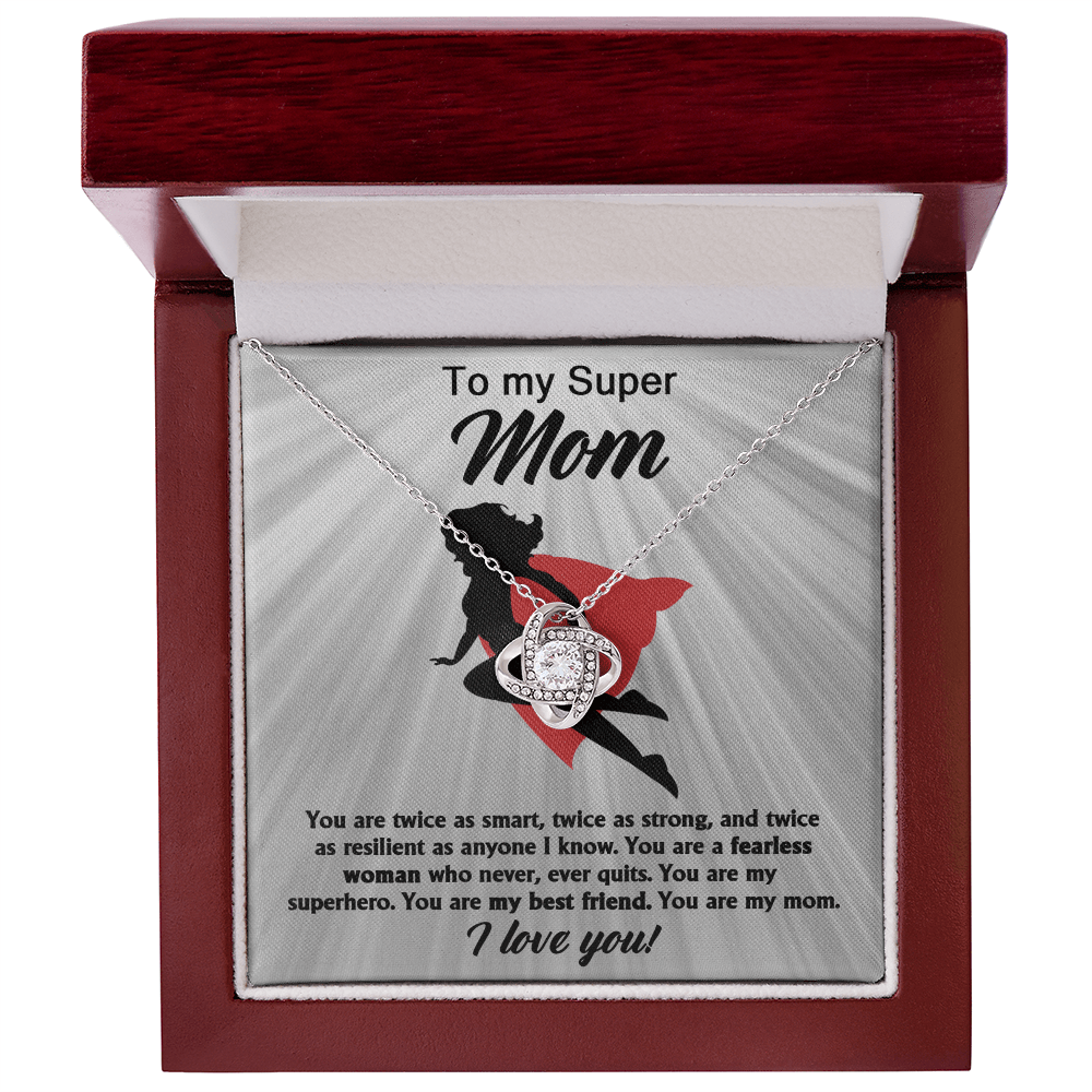 Love Knot Necklace – Empowering Gift for a Super Mom Who's Strong, Fearless and Full of Love - TreasuredTale