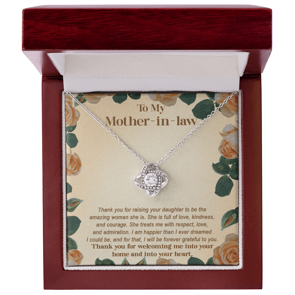 Love Knot Necklace – Thank You Gift for Mother - in - Law from Her Grateful Son - in - Law - TreasuredTale