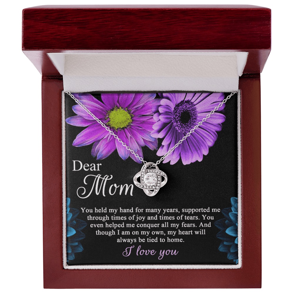Love Knot Necklace – Gift for Mom from a Child Whose Heart Remains Connected to Home - TreasuredTale