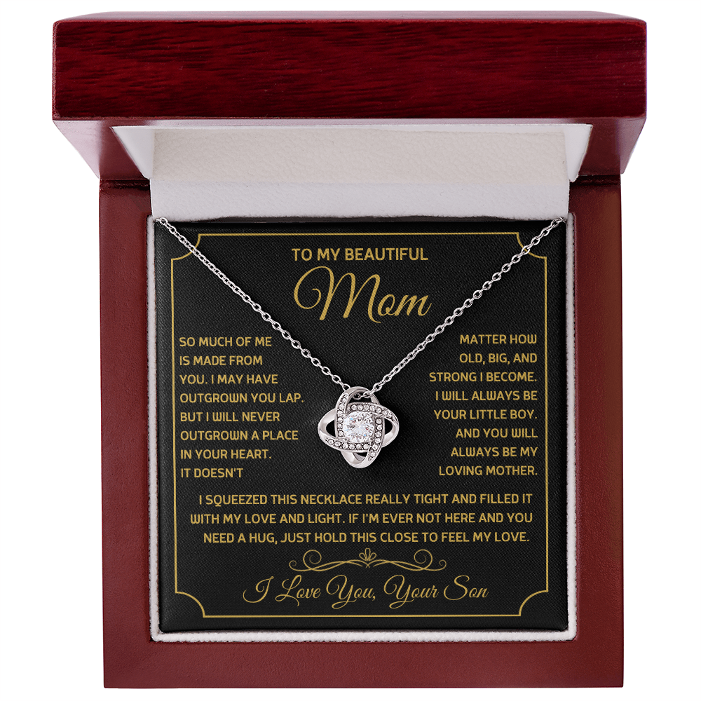 Love Knot Necklace for Mom from Son - Mother's Day Gift - To My Beautiful Mom