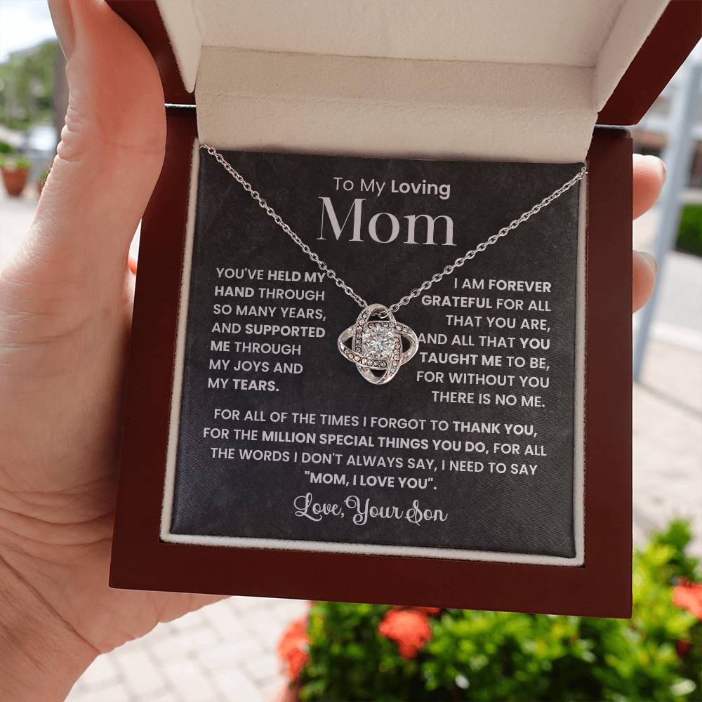 Love Knot Necklace – Loving Mom Gift from Son - TreasuredTale