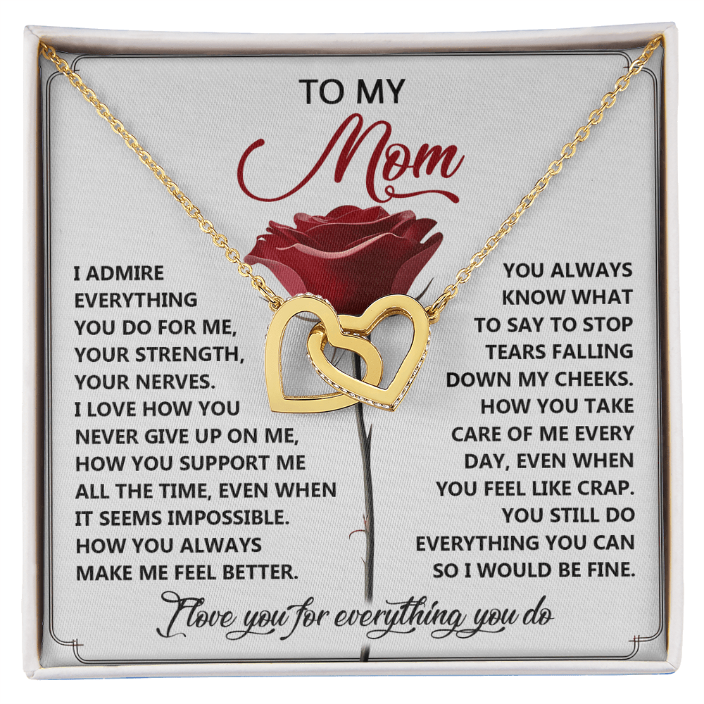 Interlocking Hearts Necklace – Grateful Mom Gift - TreasuredTale