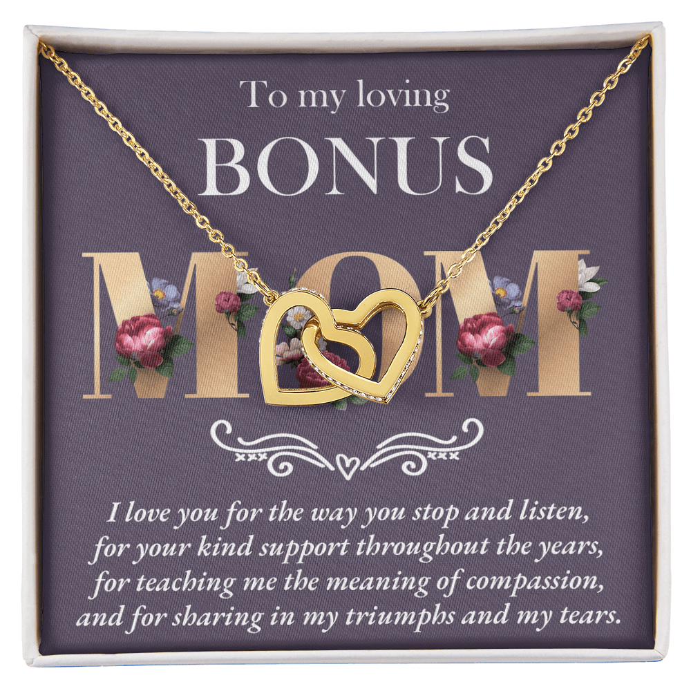 Interlocking Hearts Necklace – Bonus Mom Gift - TreasuredTale