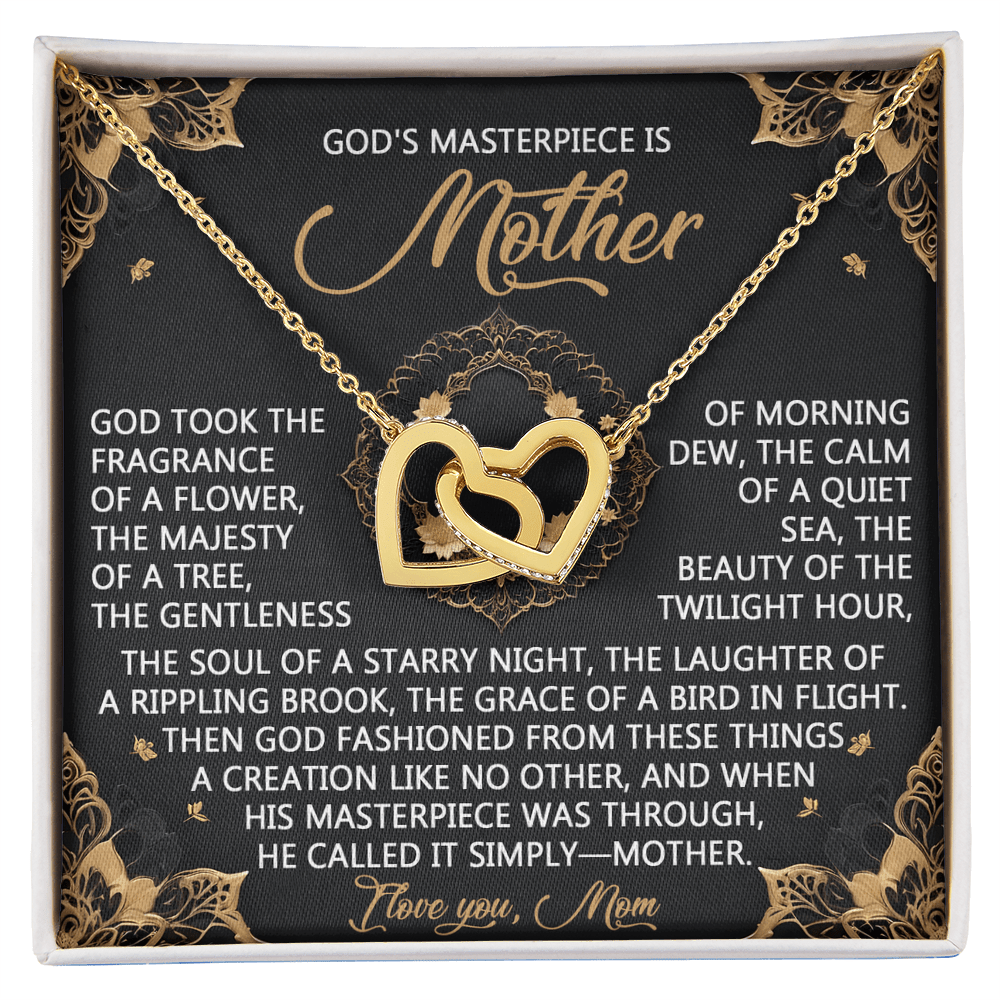 Interlocking Hearts Necklace – God's Masterpiece Mom Gift - TreasuredTale