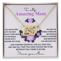 Interlocking Hearts Necklace – Funny Five - Star Mom Gift - TreasuredTale