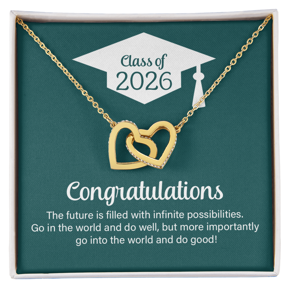 Interlocking Hearts Necklace - Go Into The World And Do Well