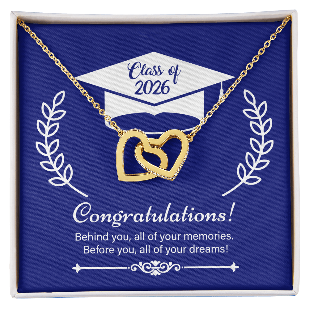 Interlocking Hearts Necklace - On Your Graduation Day
