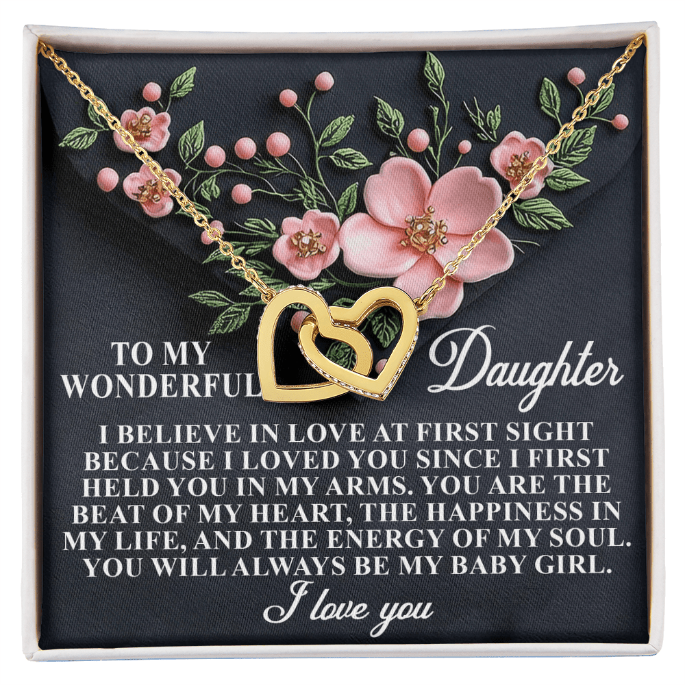 Interlocking Hearts Necklace – Daughter Gift Since Day One - TreasuredTale