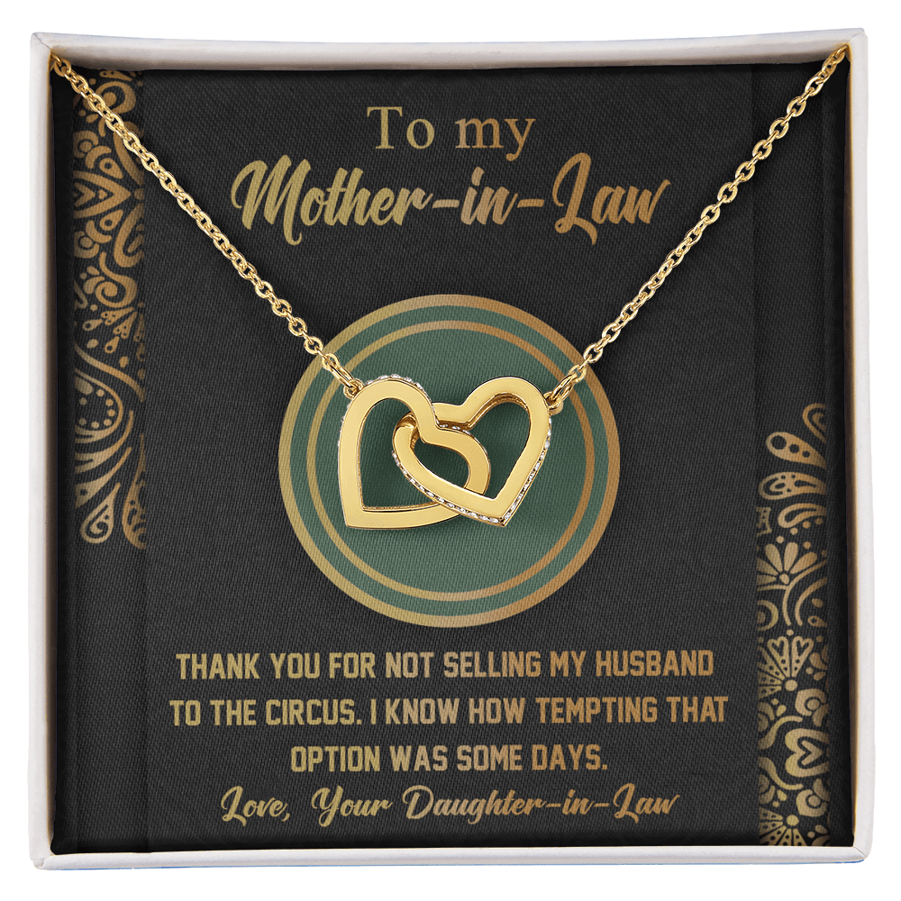 Interlocking Hearts Necklace – Funny Mother - in - Law Gift - TreasuredTale