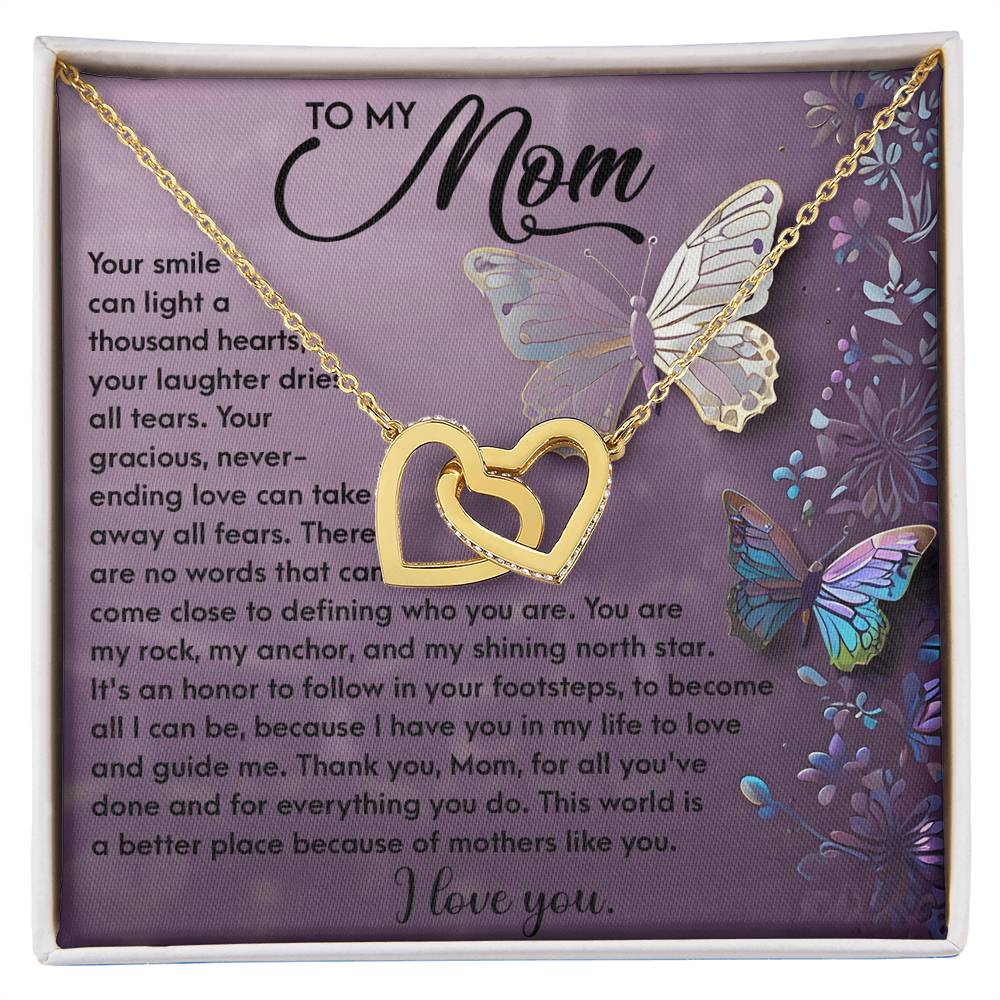 Interlocking Hearts Necklace – Mom Gift of Guidance and Light - TreasuredTale
