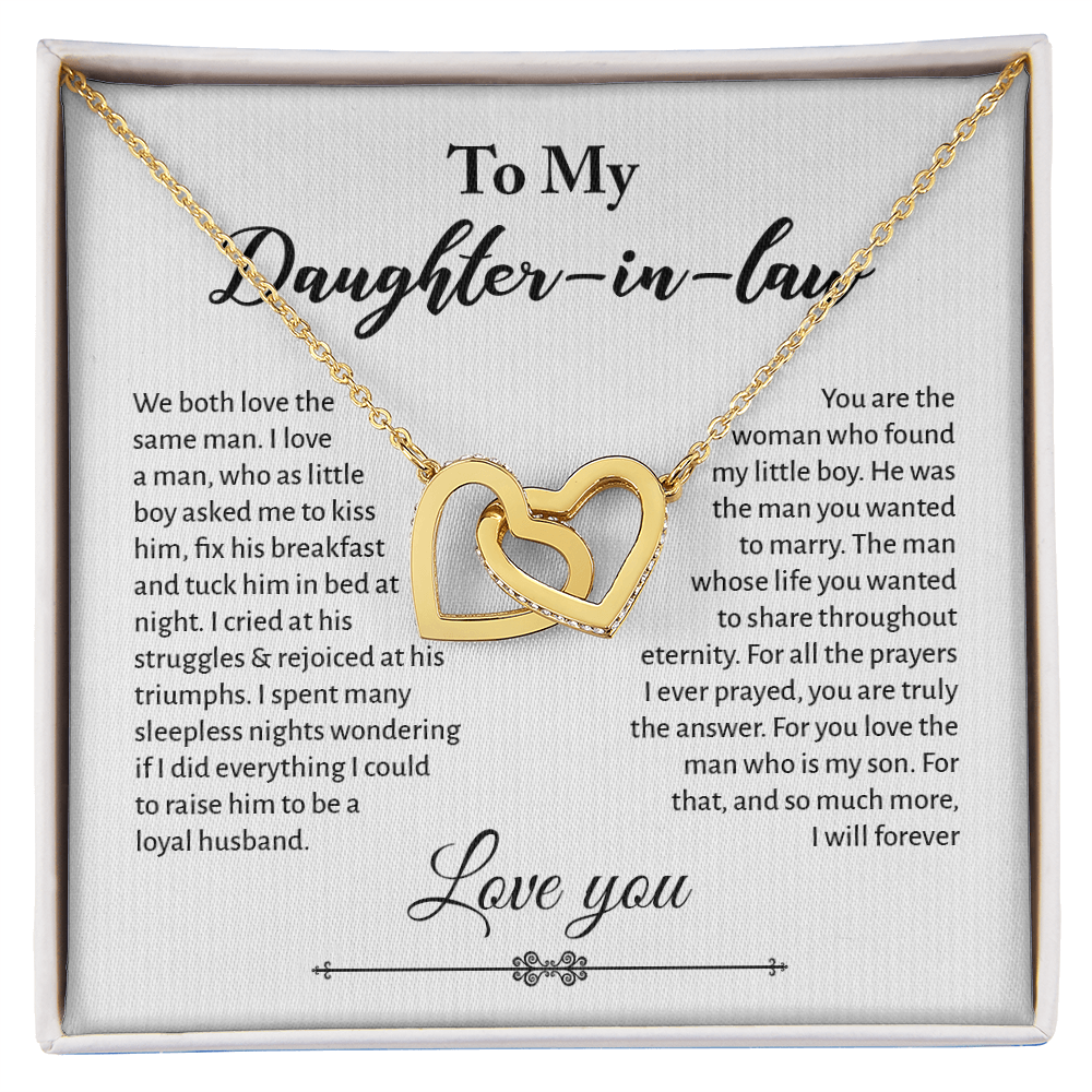 Interlocking Hearts Necklace for Daughter-in-law - Mother's Day Gift