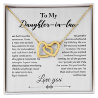 Interlocking Hearts Necklace for Daughter-in-law - Mother's Day Gift