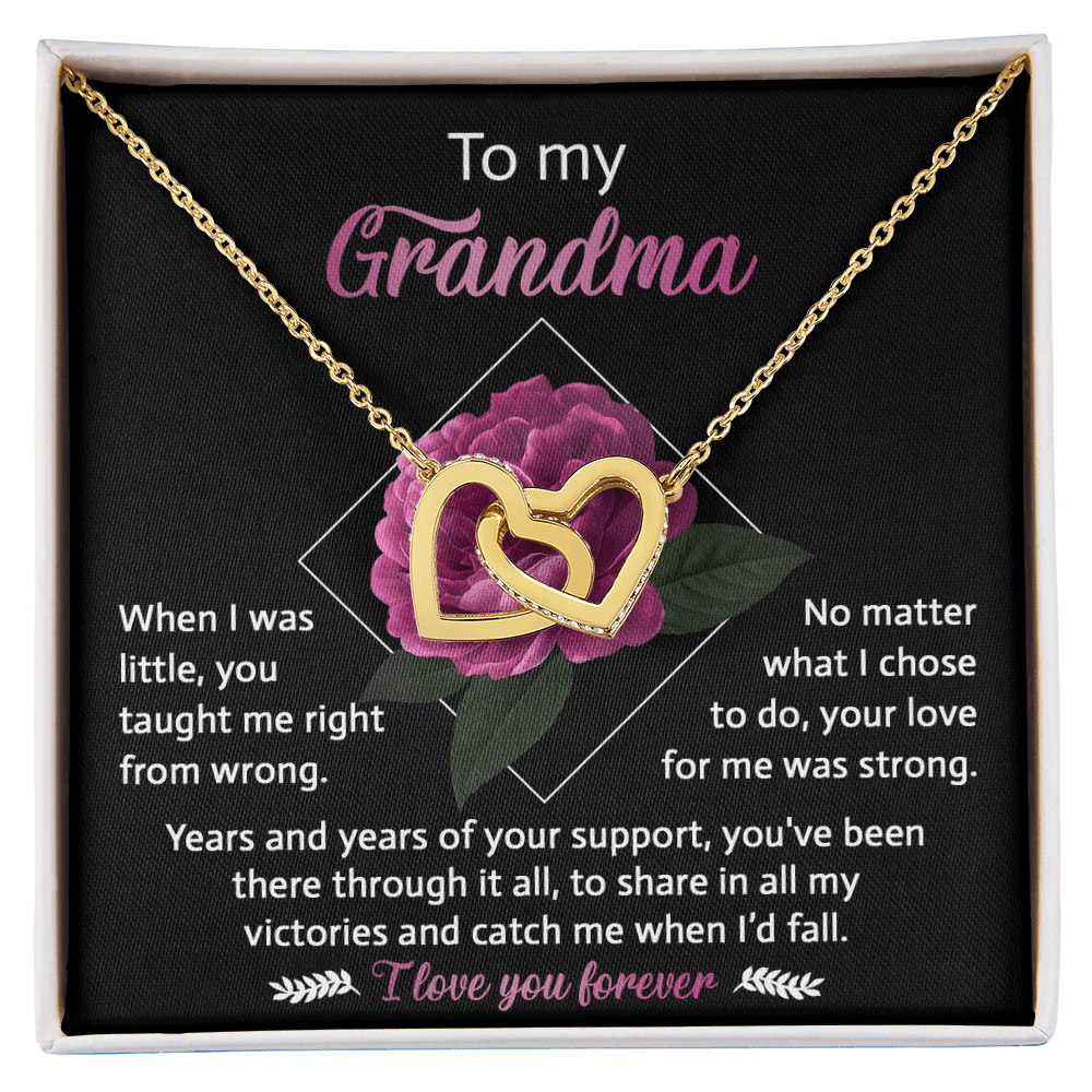 Interlocking Hearts Necklace – Gift for Loving Grandma - TreasuredTale