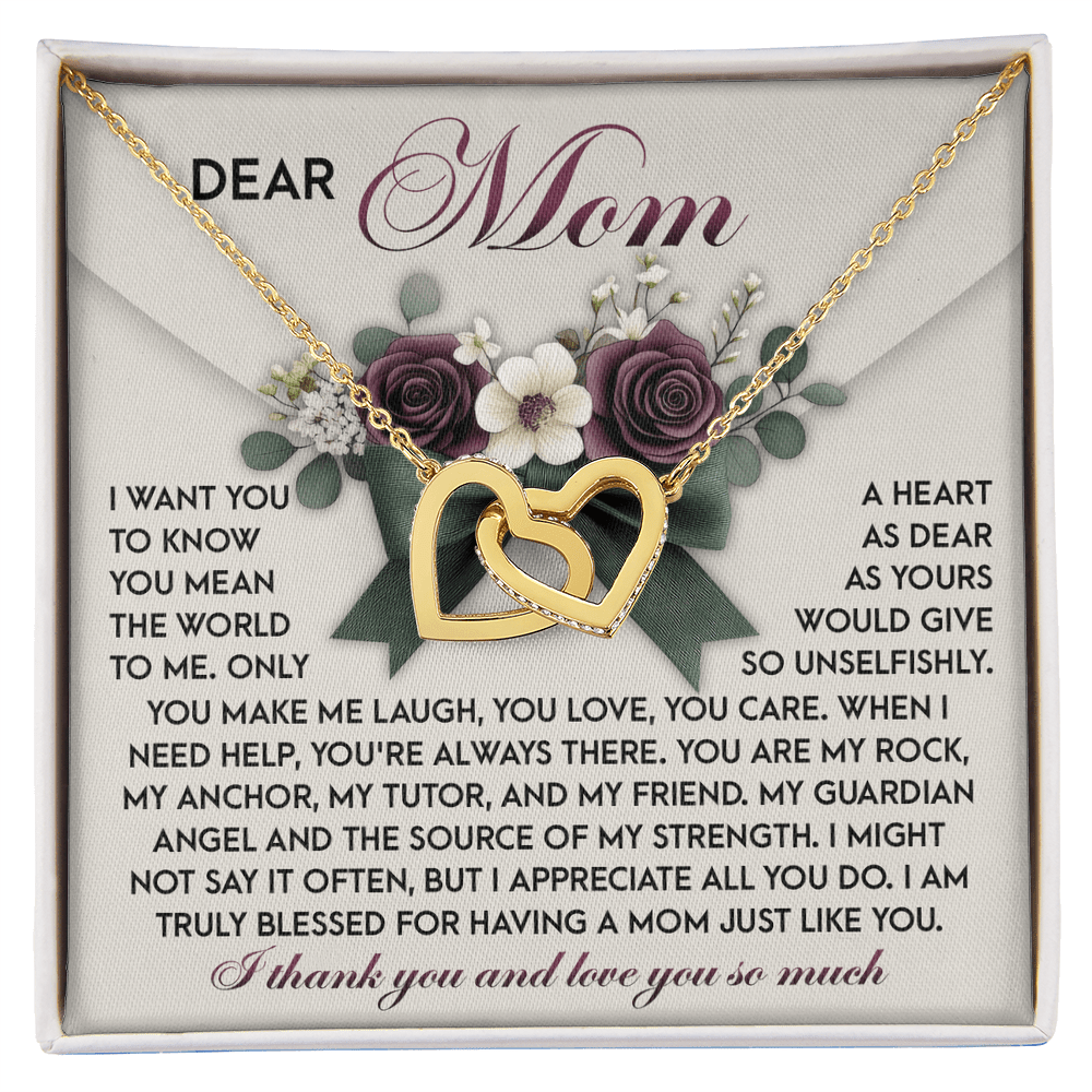 Interlocking Hearts Necklace – Mom Gift of Strength and Blessings - TreasuredTale