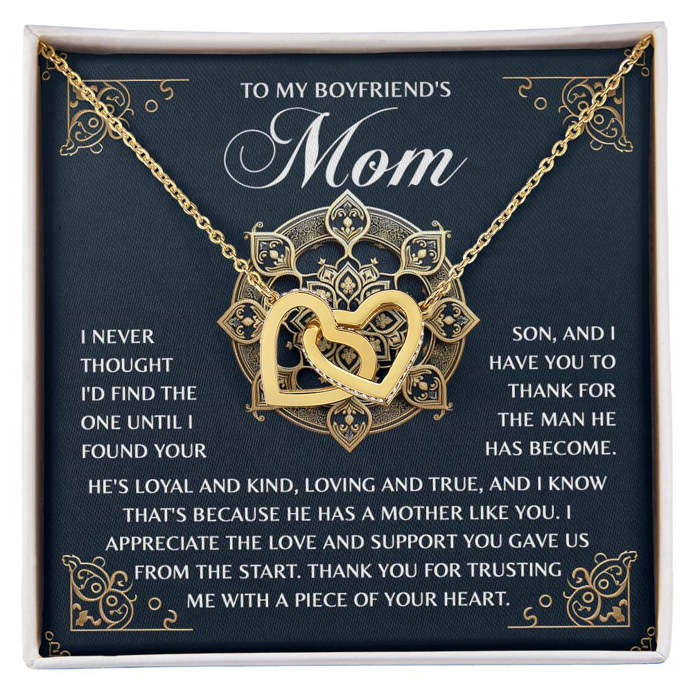 Interlocking Hearts Necklace – Thank You Boyfriend's Mom Gift - TreasuredTale