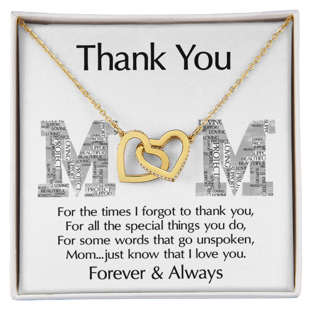 Interlocking Hearts Necklace – Thank You Mom Gift - TreasuredTale