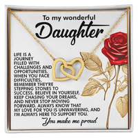 Interlocking Hearts Necklace – Proud Daughter Gift - TreasuredTale